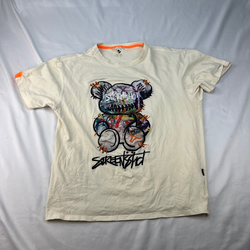 Screenshot Graffiti Teddy Bear‎ Streetwear Graphic Cream T-Shirt